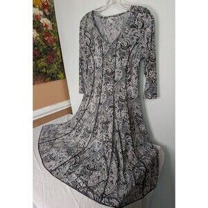 Little Black Dress Paisley Womens S EST. 1946  Stretch Jersey Dark  Romance Y2K